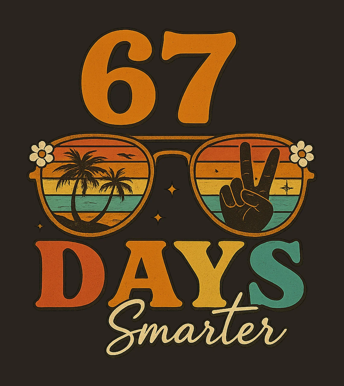 67 Days Smarter Happy 67th Day Of School Kids Boys Girls contrast preview thumbnail