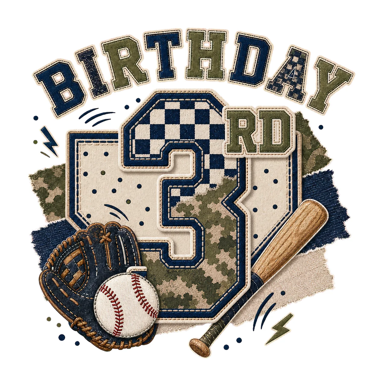 Star Camo Baseball Birthday sublimation instant Variation C
