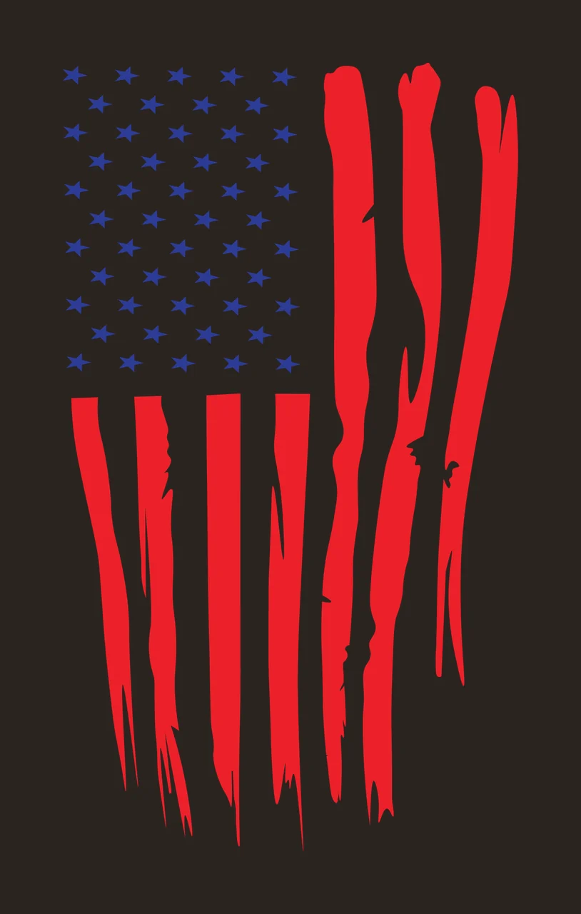 Flag With Stars And Distressed Stripes vertical black star contrast preview thumbnail