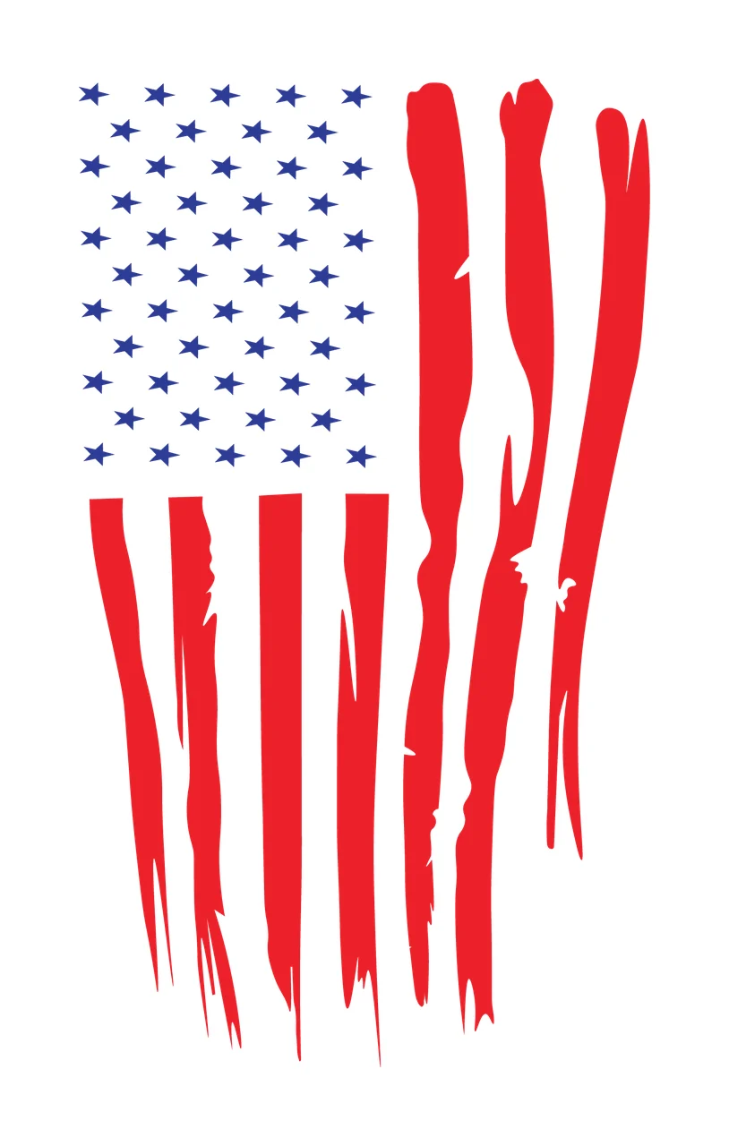Flag With Stars And Distressed Stripes vertical black star