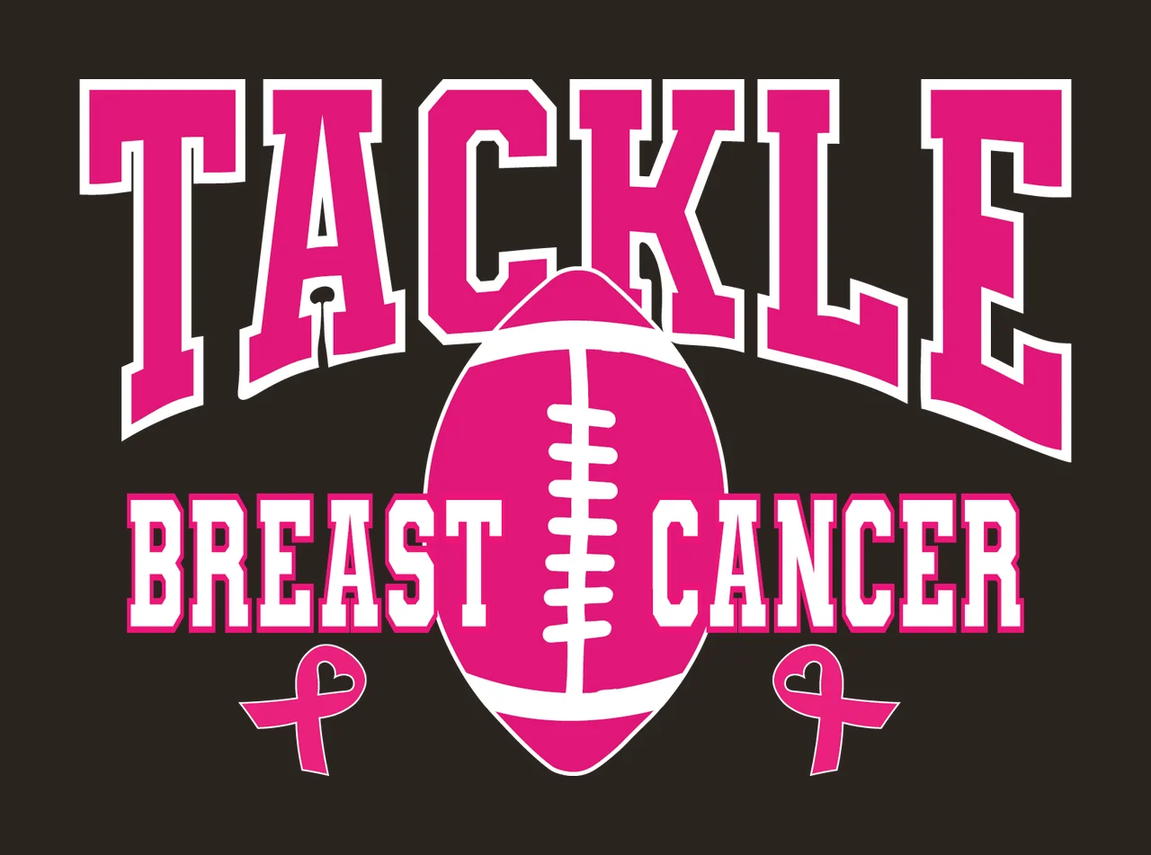 Tackle Breast Cancer Football Silhouette contrast preview thumbnail