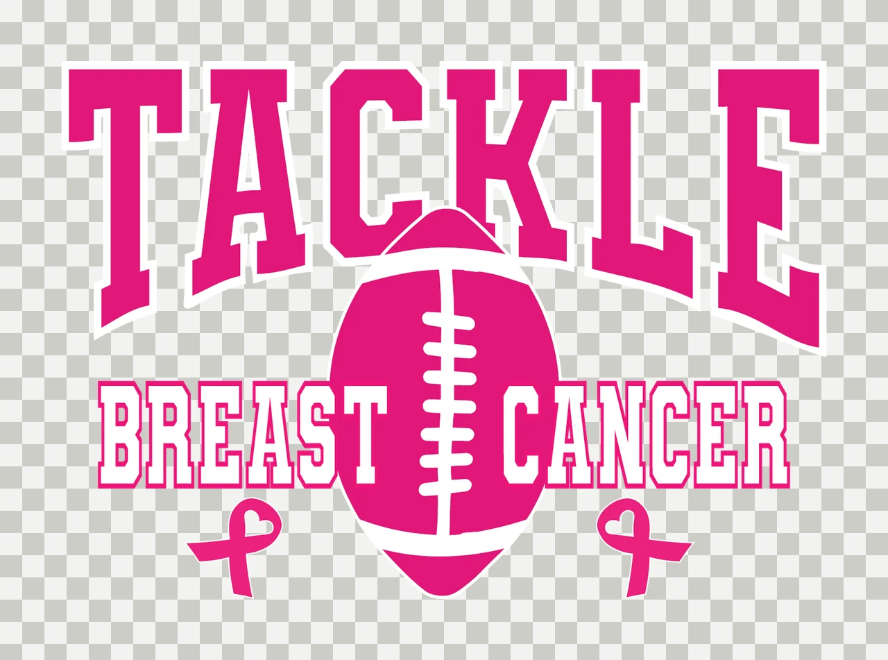 Tackle Breast Cancer Football Silhouette transparency and detail preview thumbnail