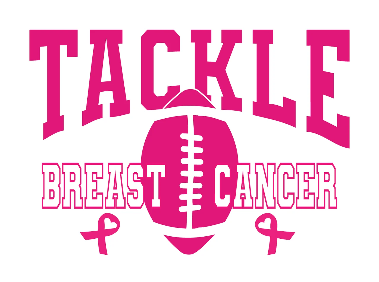 Tackle Breast Cancer Football Silhouette