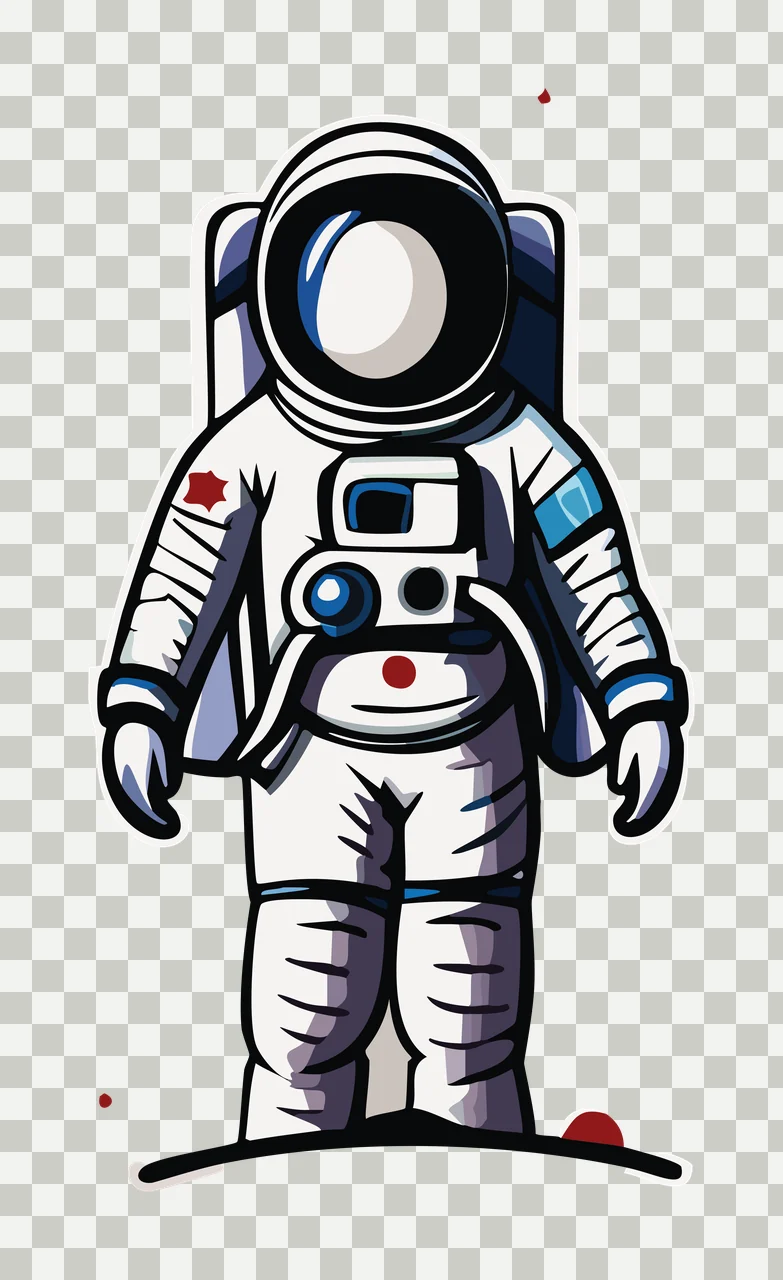 Space Astronaut Silhouette Standing Figure suit helmet black transparency and detail preview thumbnail