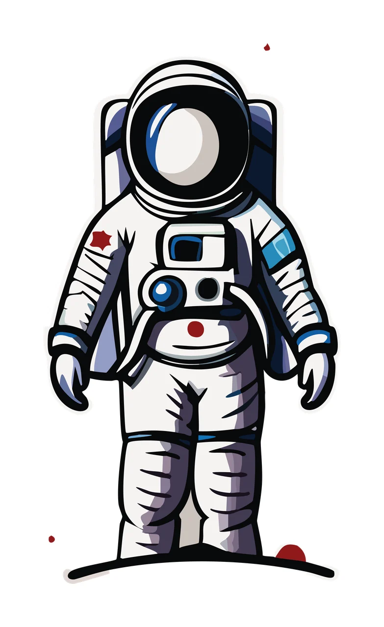Space Astronaut Silhouette Standing Figure suit helmet black