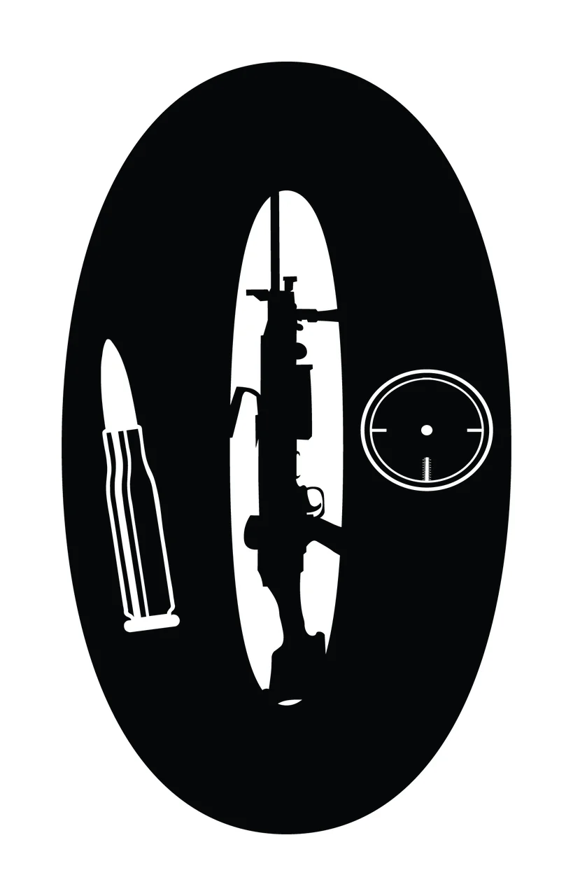 Gun Alphabet Character 05 scalable logo design icon