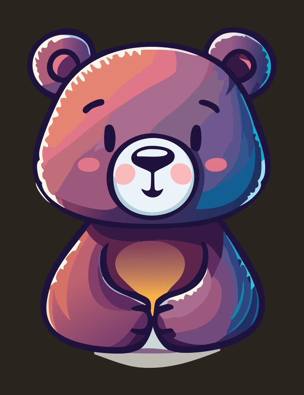 Animal Solid Bear Head Silhouette Graphic minimalist black contrast preview thumbnail