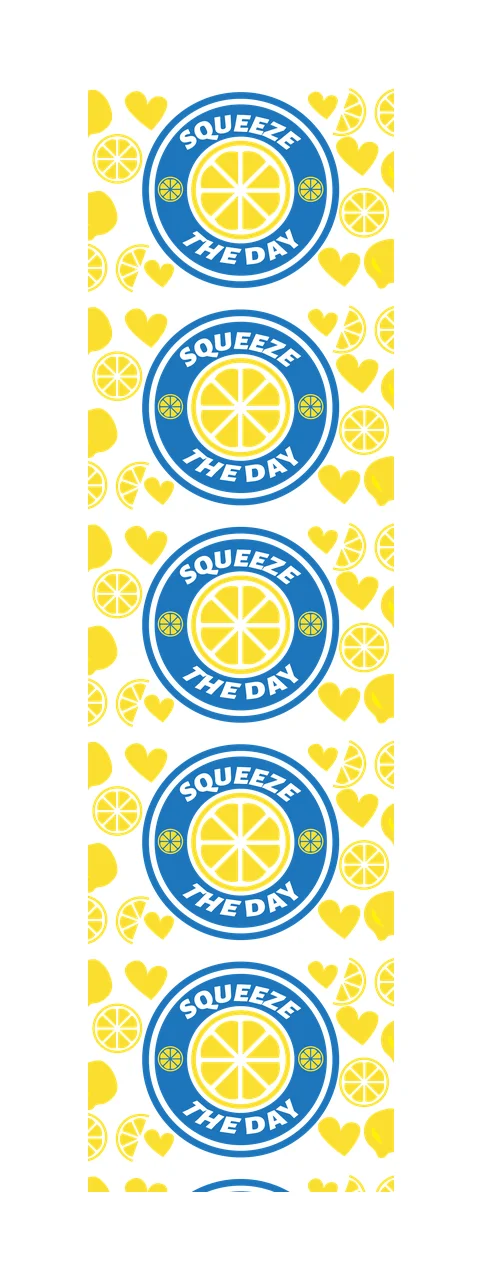 Squeeze The Day Lemon Icons lemons pattern slices hearts black