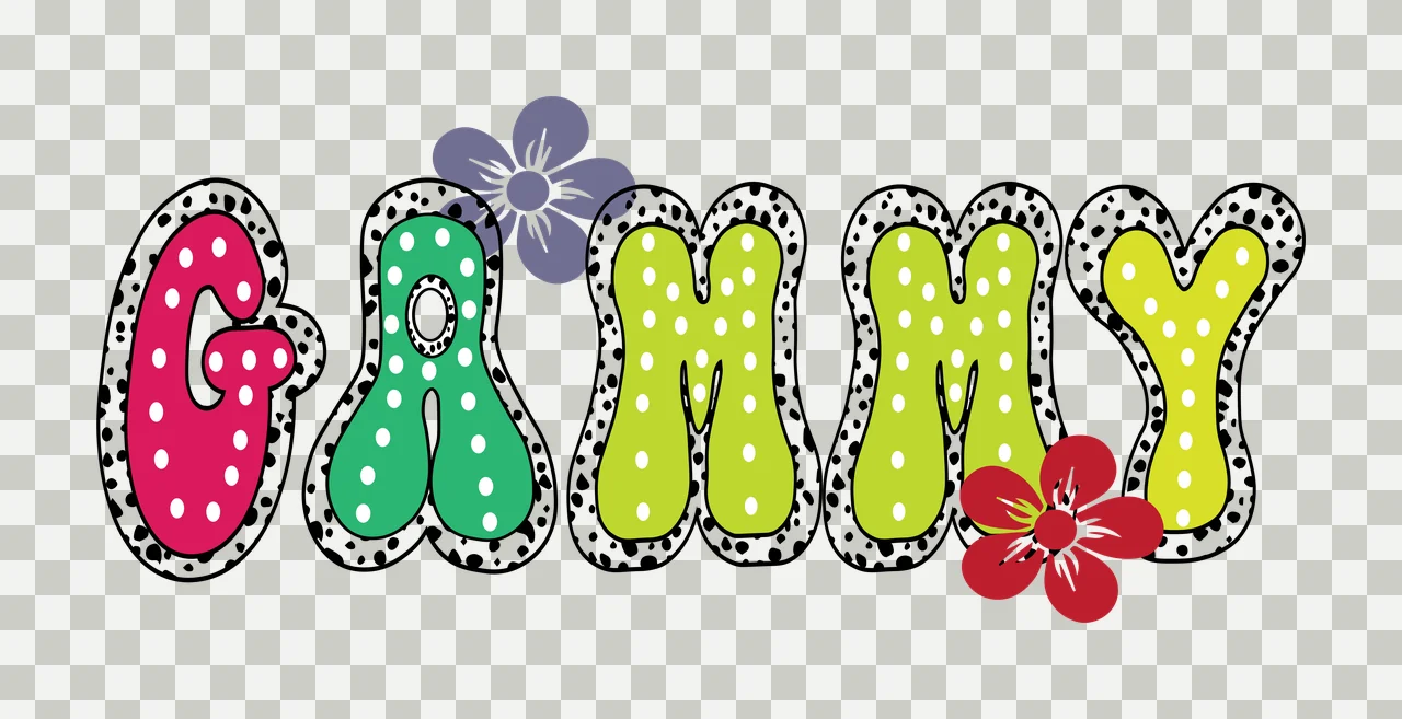 Gammy Bubble Letter Typography Design lettering spelling word transparency and detail preview thumbnail