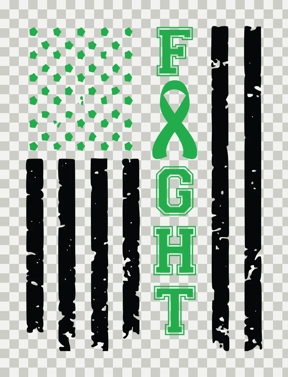 Fight Ribbon American Flag Graphic stars stripes distressed transparency and detail preview thumbnail