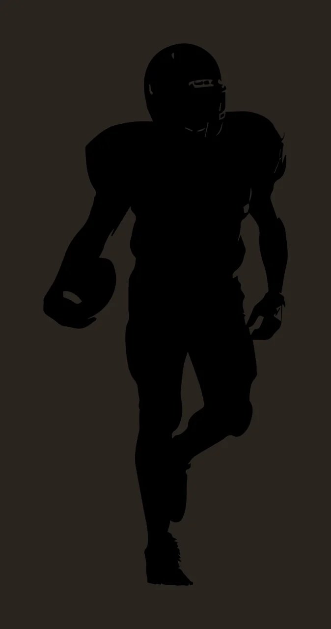 Football Player American Silhouette Holding A In Motion black contrast preview thumbnail