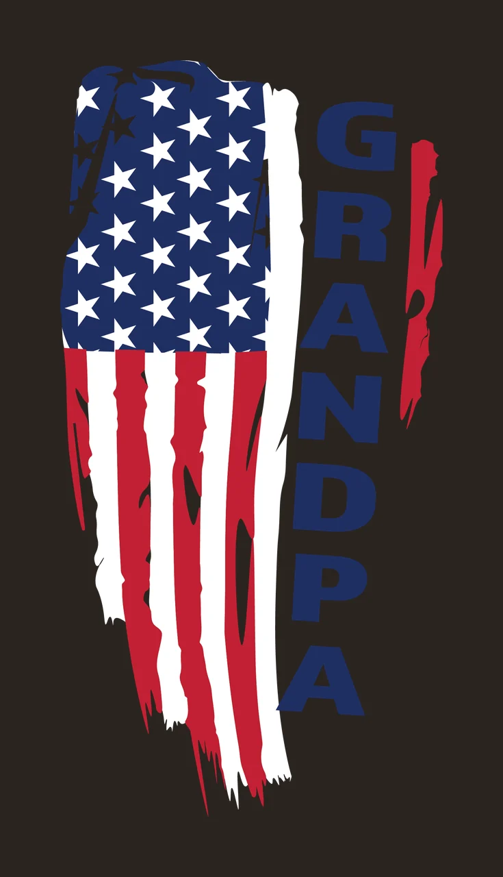Flag Granpa With Stars black white typography 1 12 F16 USA HUGE 2024 contrast preview thumbnail