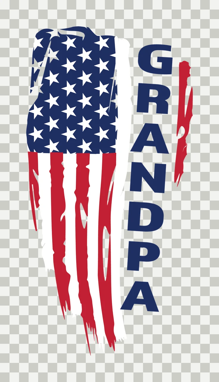 Flag Granpa With Stars black white typography 1 12 F16 USA HUGE 2024 transparency and detail preview thumbnail