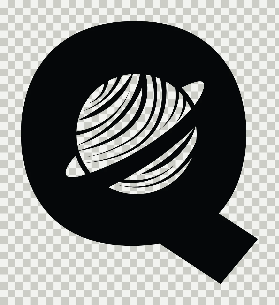 Space Q Letter With Planet Ring transparency and detail preview thumbnail