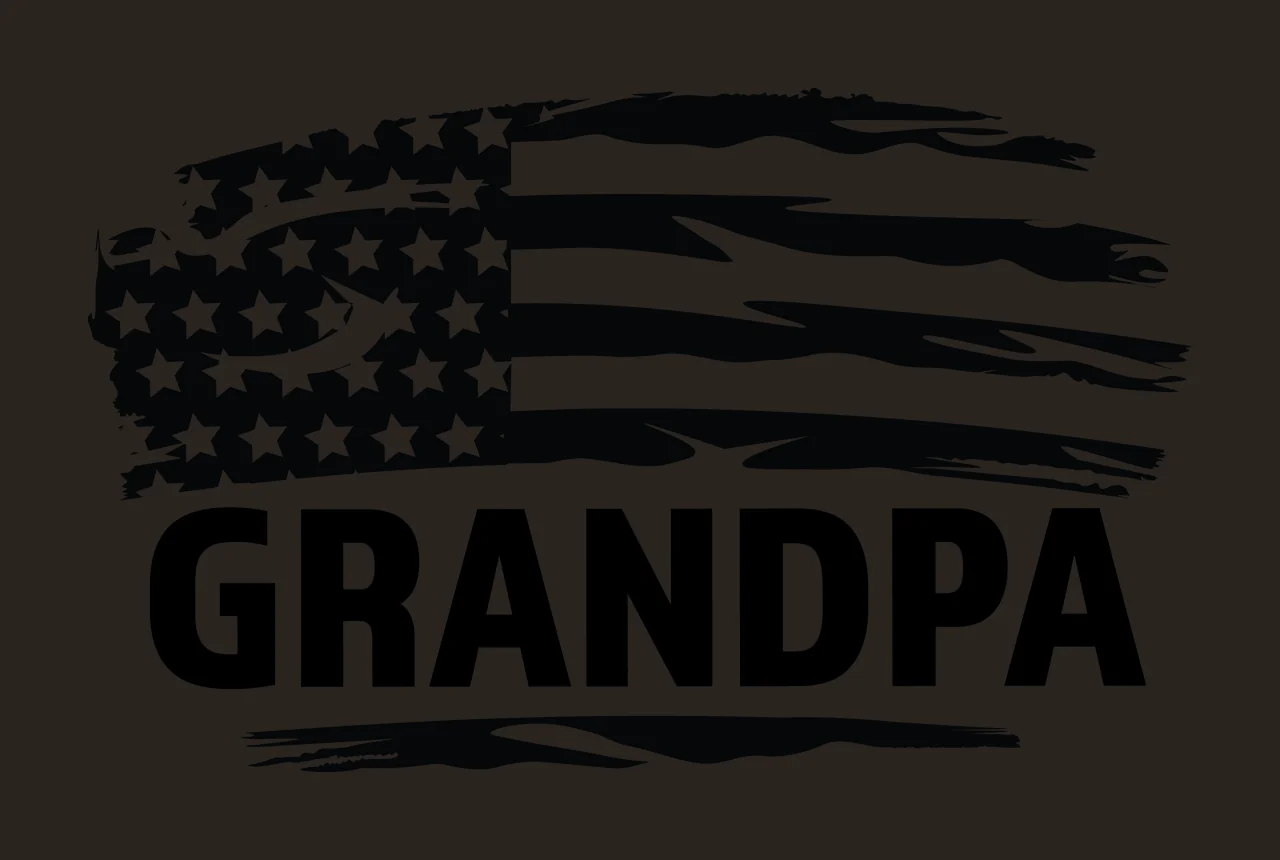 Grandpa Flag Horizontal Distressed Graphic With The Word Variation contrast preview thumbnail