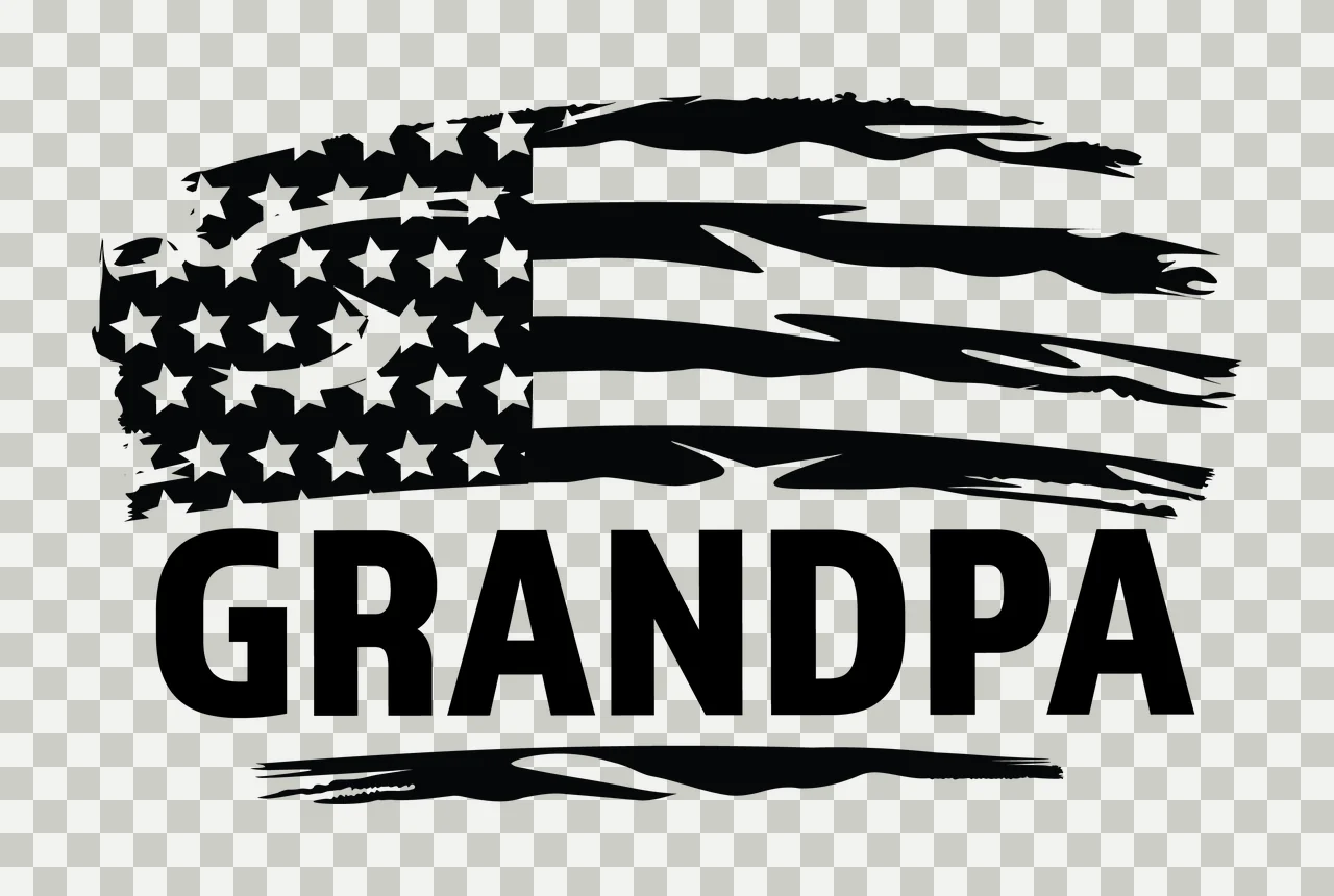 Grandpa Flag Horizontal Distressed Graphic With The Word Variation transparency and detail preview thumbnail