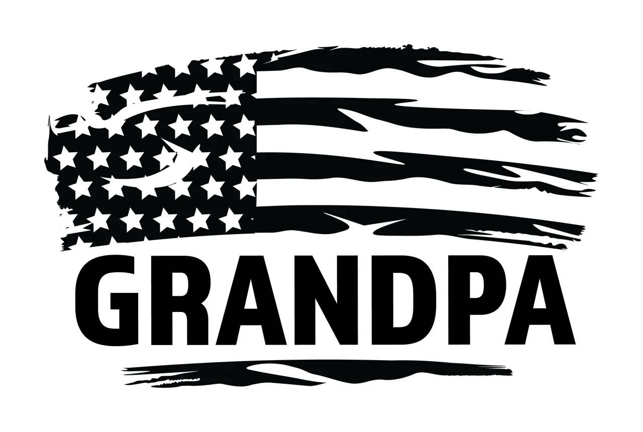 Grandpa Flag Horizontal Distressed Graphic With The Word Variation