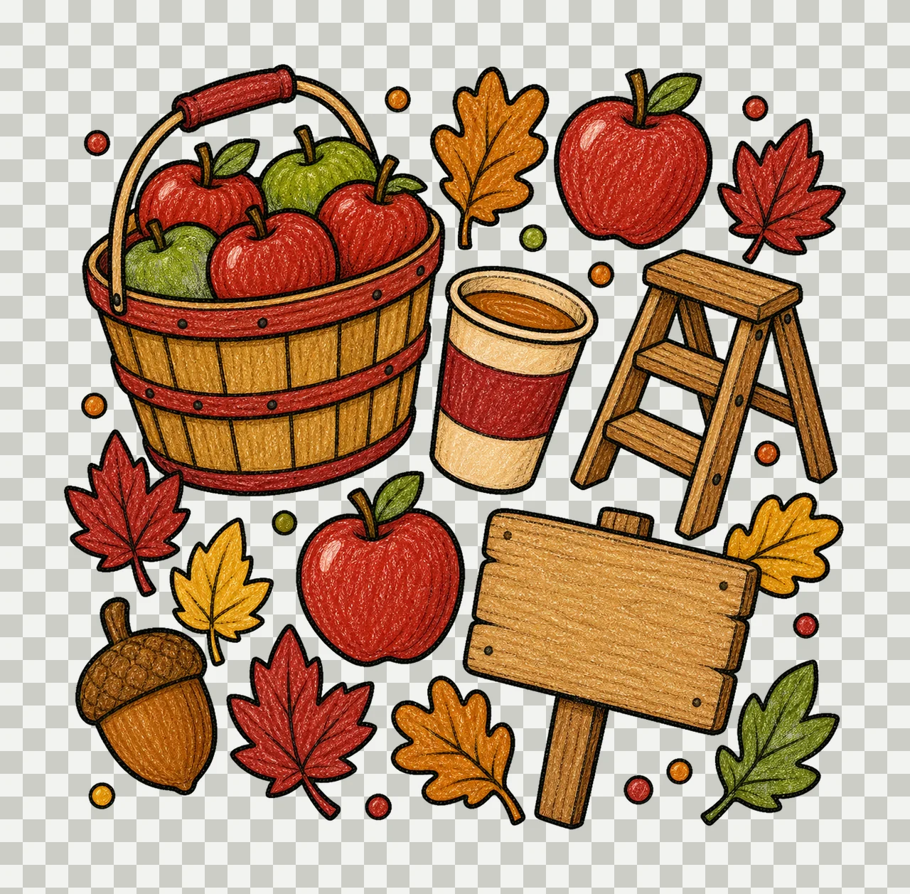 apple picking 04 cozy crayon sublimation instant shirt transparency and detail preview thumbnail