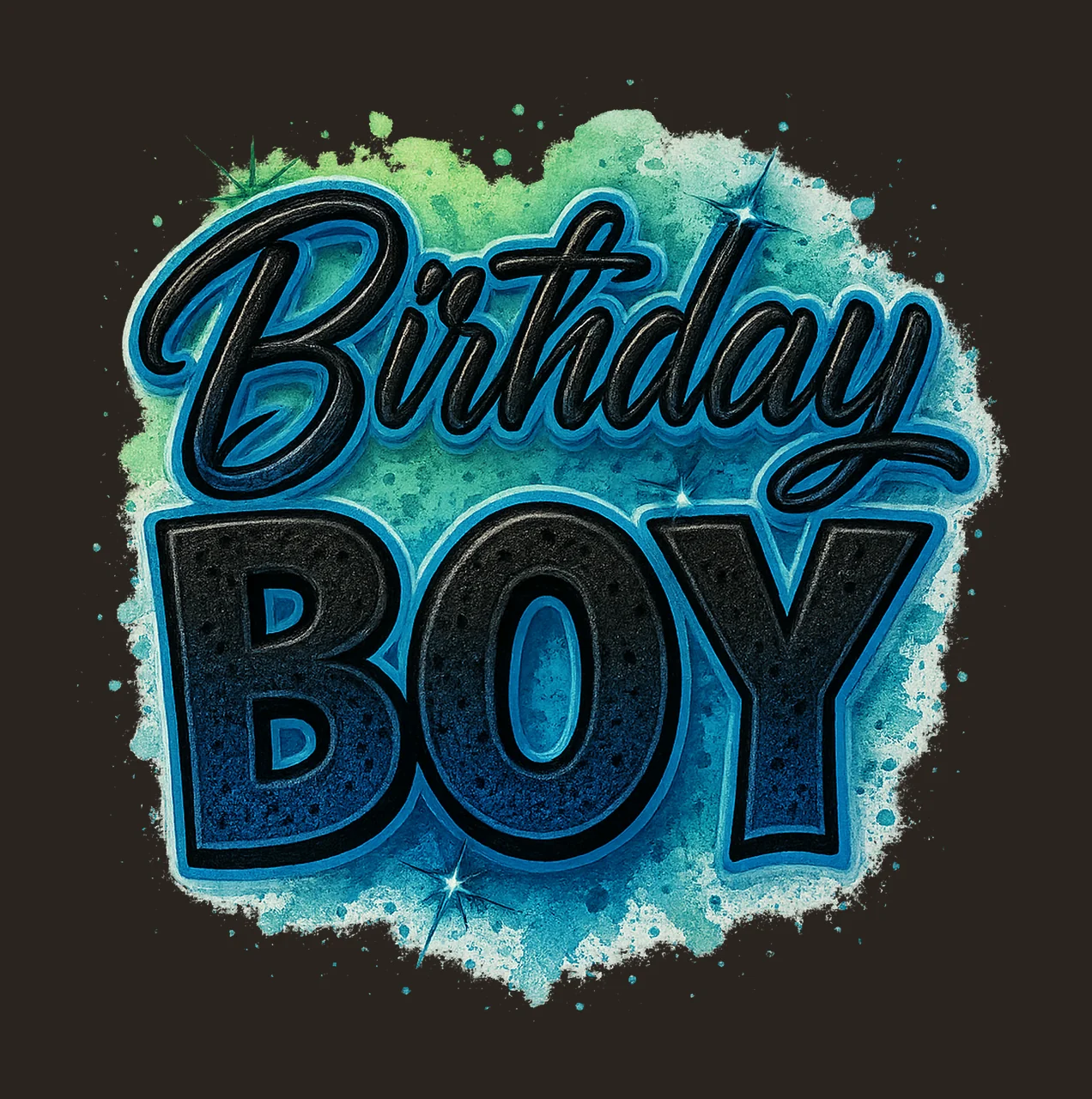 Airbrush Birthday Boy Sublimation Design Digital for Shirts contrast preview thumbnail