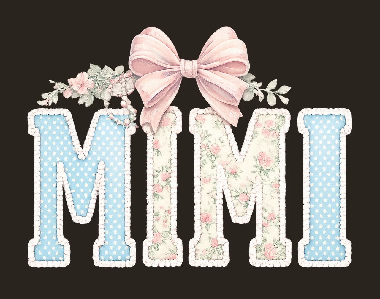 Mama Mom Dainty Lace Design Girly Floral Artwork contrast preview thumbnail