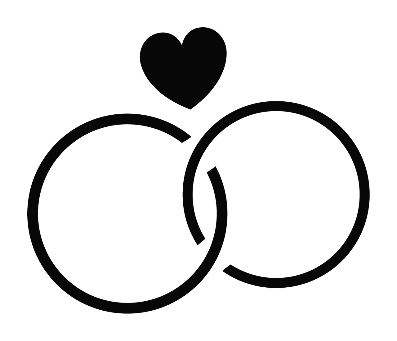 Rings Interlocking And Heart Overlapping With Geometry