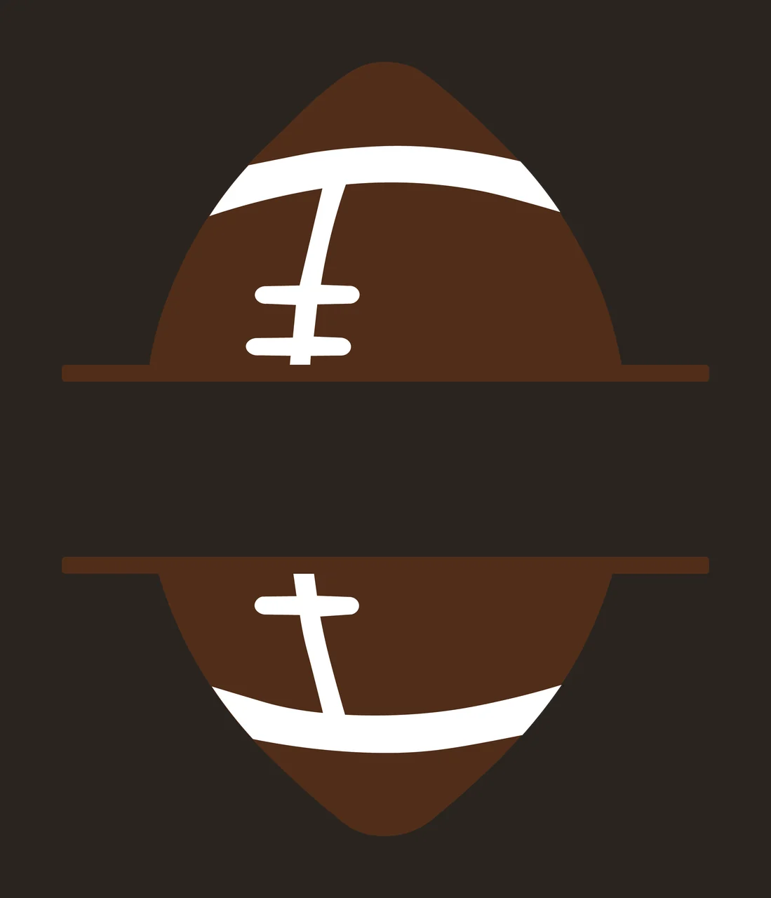 Football With Split And In Brown contrast preview thumbnail