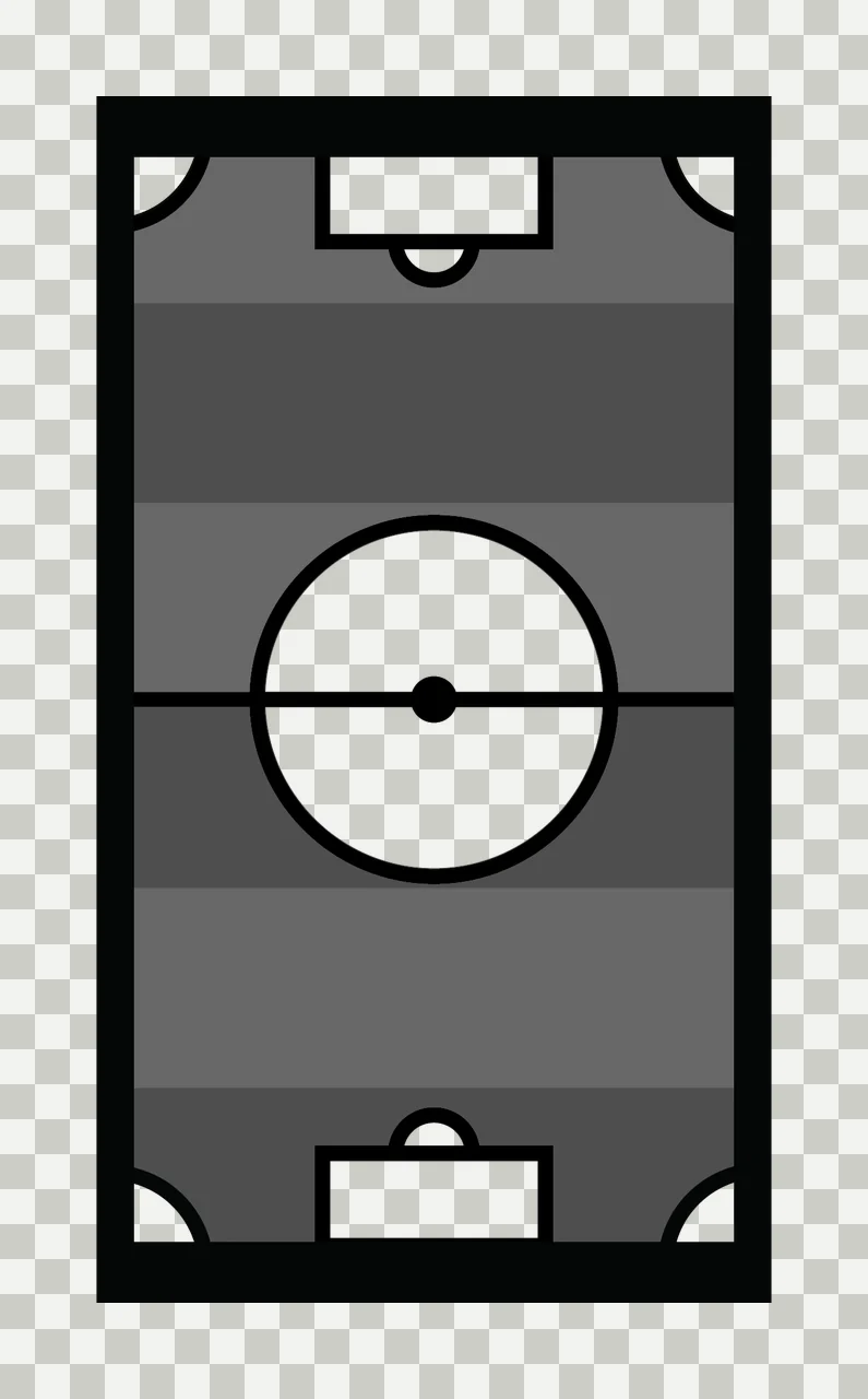 Rectangular Sports Field With Center Circle static rectangle transparency and detail preview thumbnail