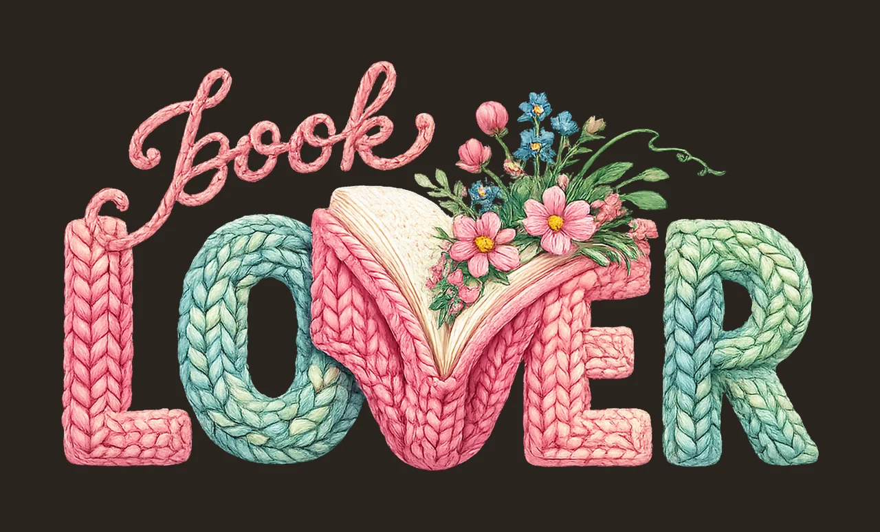 Book Lover Faux Yarn Crochet Floral Bookish Knitted Shirt contrast preview thumbnail