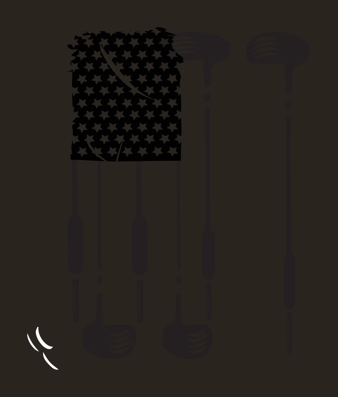 Golf Flag Graphic With Stars And Vertical Club clubs black contrast preview thumbnail