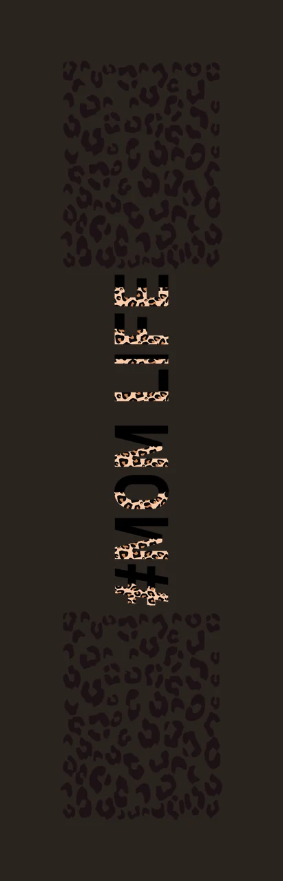 #MOM LIFE Typography Design with leopard print pattern, black text MOM LIFE and brown and black leopard spots contrast preview thumbnail