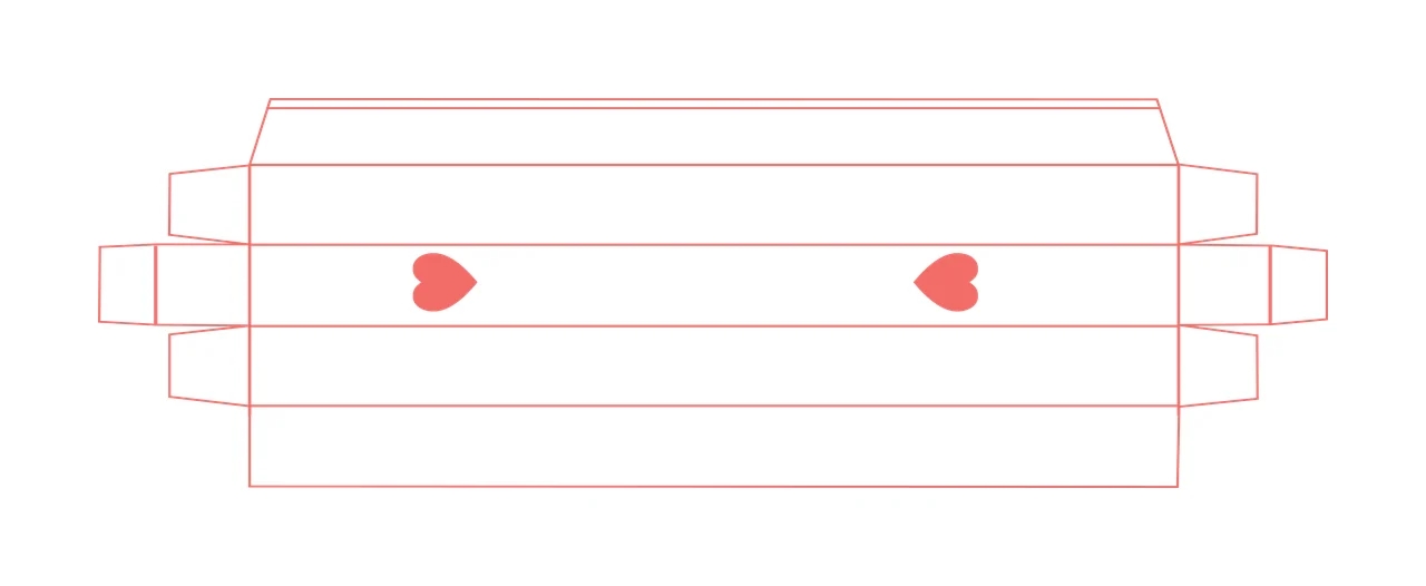 Minimalist Heart Box Line Art lines black white plain packaging
