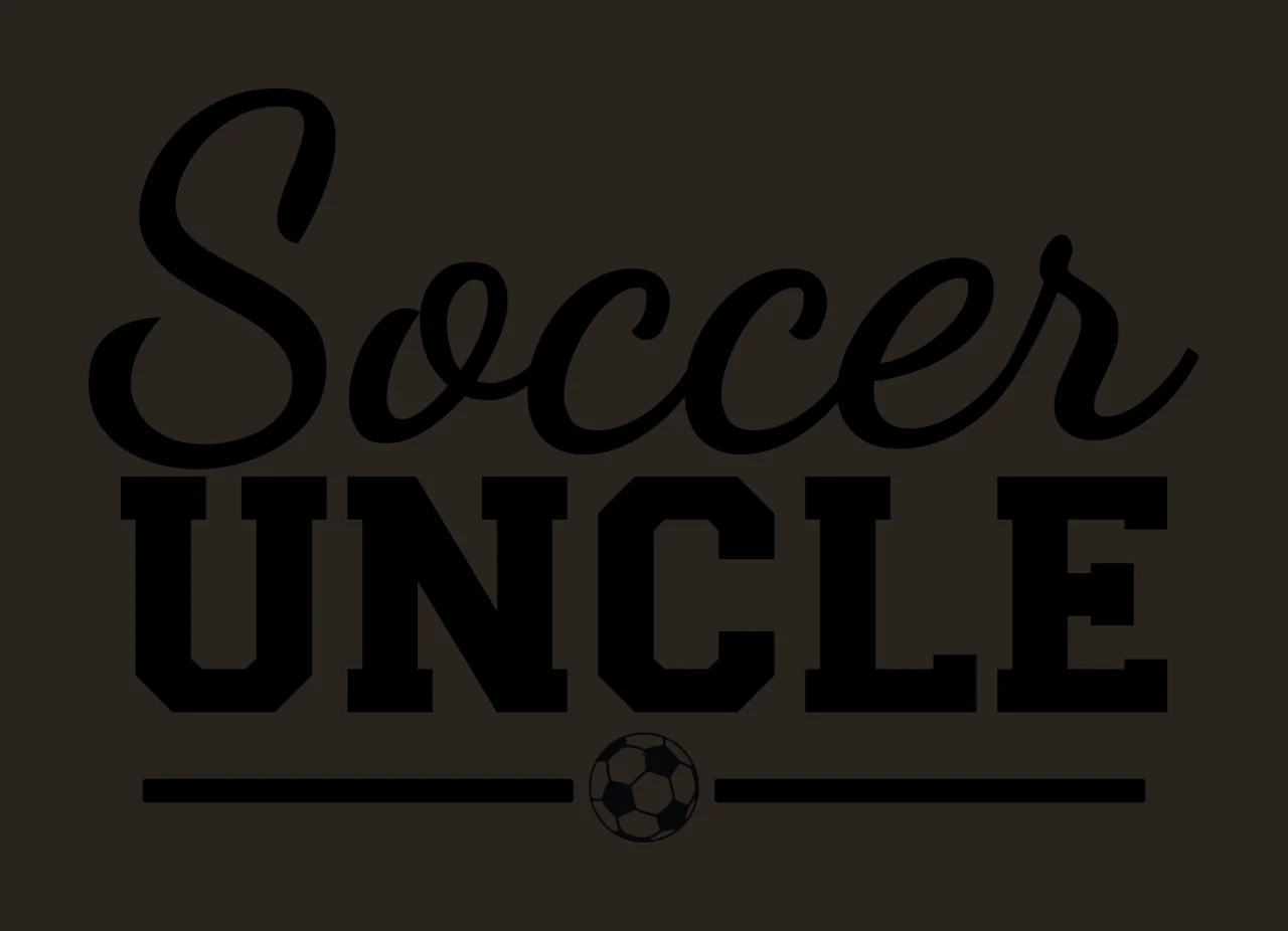 Soccer Uncle Text Graphic With A Small Ball displaying horizontal line contrast preview thumbnail