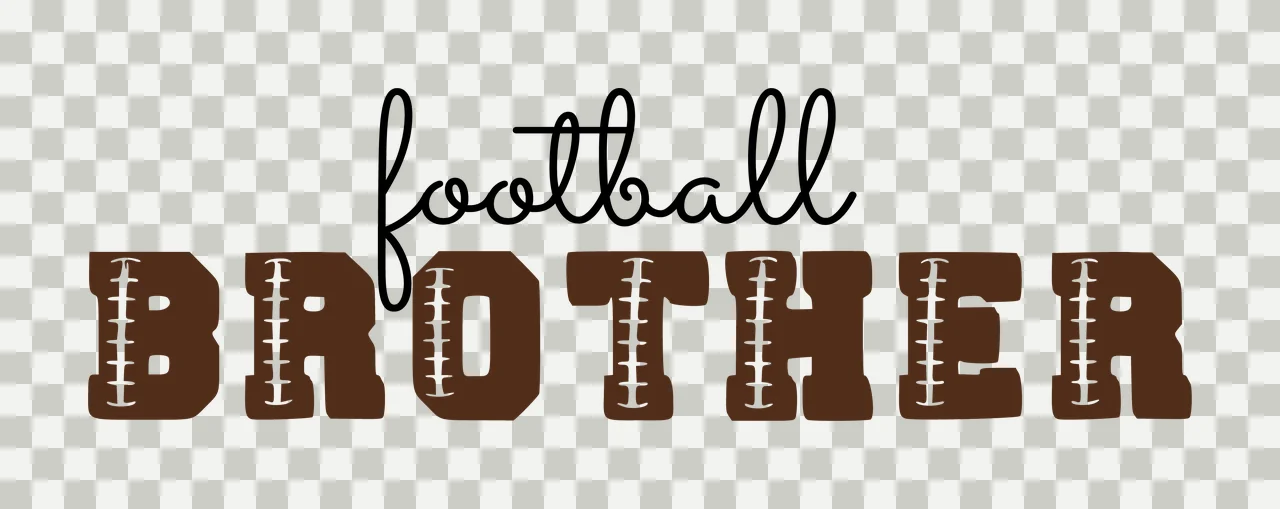 Football Brother Text With Texture lacing typographic black transparency and detail preview thumbnail