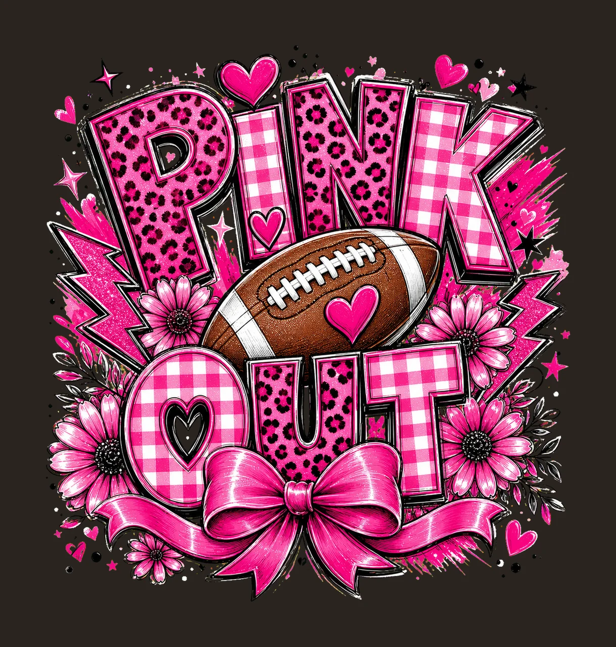 Pink Out Breast Cancer Football Breast Cancer Variation B contrast preview thumbnail