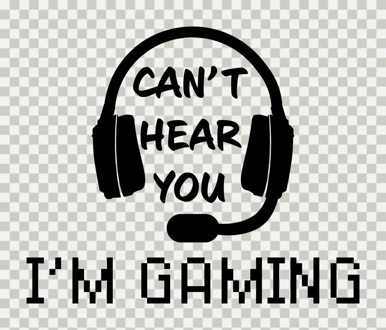 Hear You I M Gaming Text Headset worn black headphones microphone transparency and detail preview thumbnail
