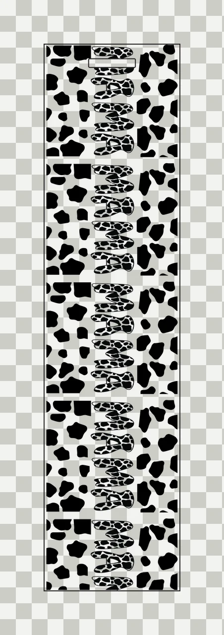 Animal Print Vertical Rectangle Border pattern black white transparency and detail preview thumbnail
