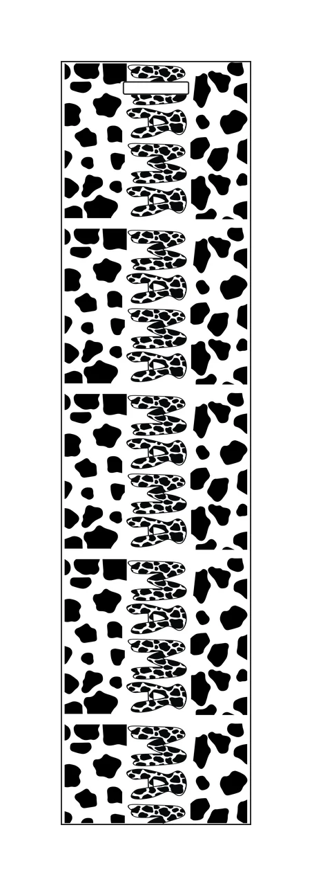 Animal Print Vertical Rectangle Border pattern black white