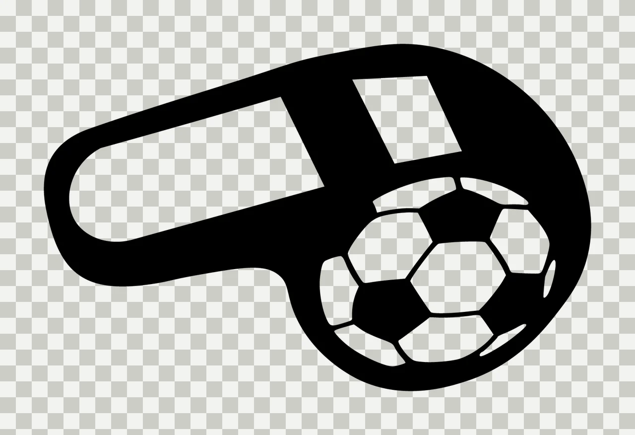 Soccer Sports Whistle With Ball Detail silhouette black referee transparency and detail preview thumbnail