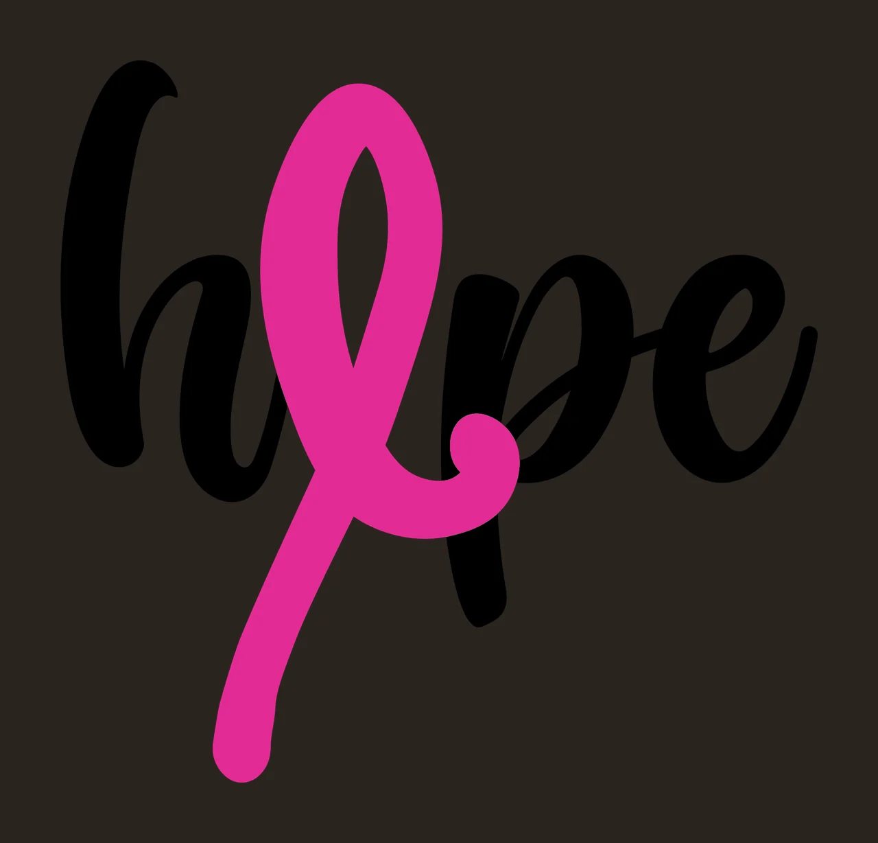 Can Glass Wrap Hope Text With Pink Ribbon contrast preview thumbnail