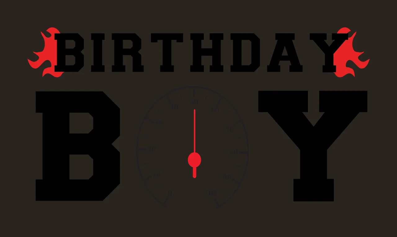 Birthday Boy Speedometer Gauge Graphic text silhouette black contrast preview thumbnail