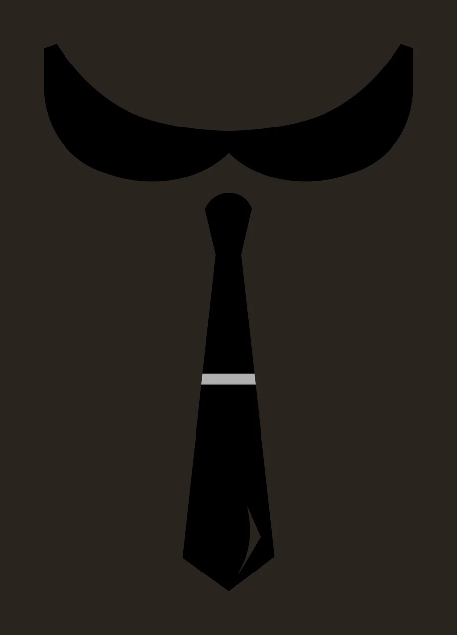 Minimalist Black Tie And Mustache Icon silhouette white plain contrast preview thumbnail