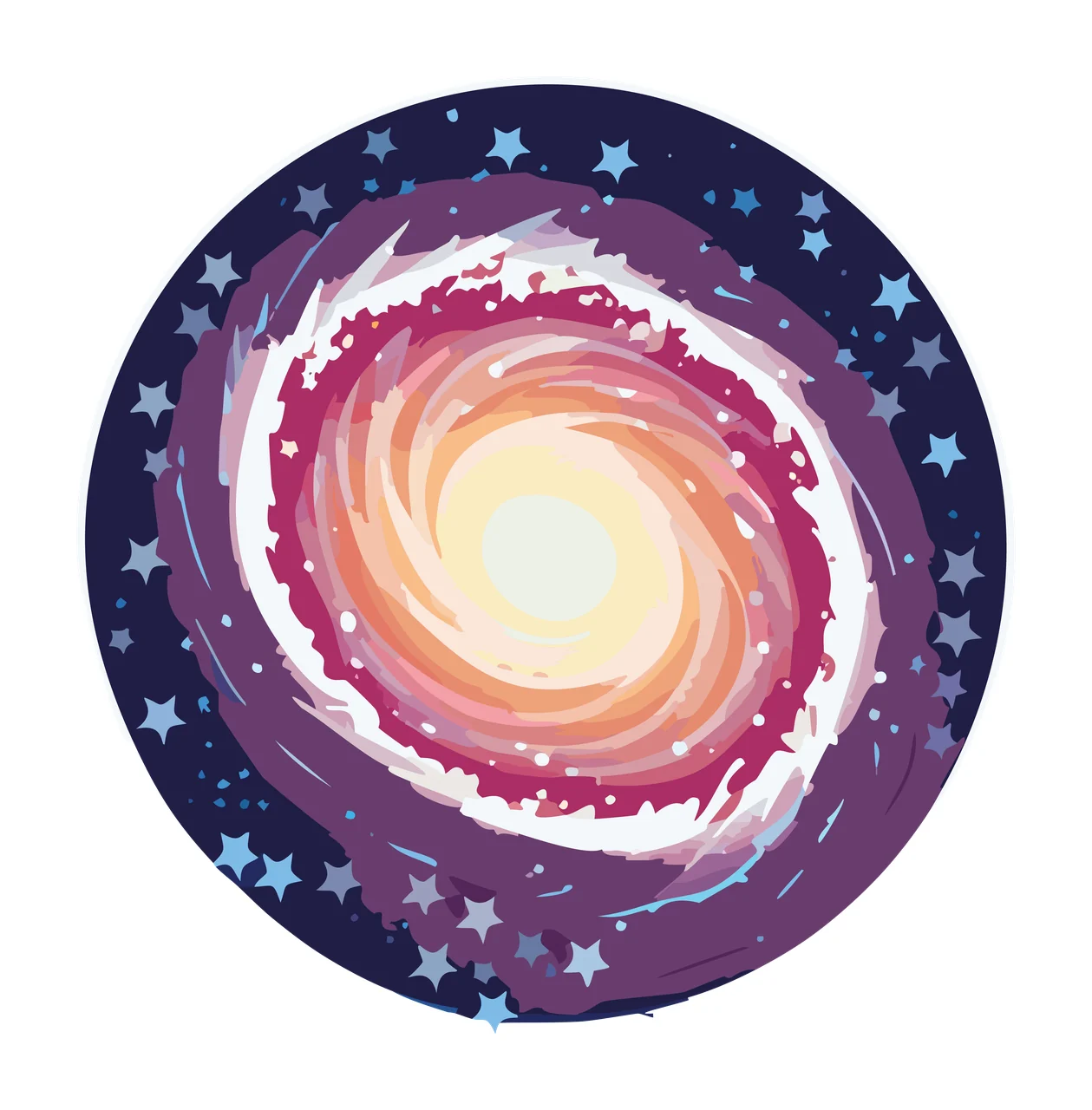 Circular Frame With Star Border Elements Circle Silhouette