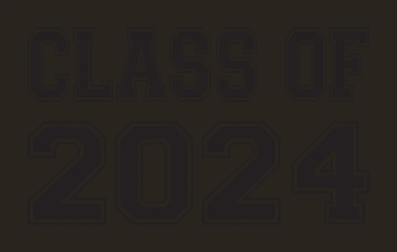 CLASS OF 2024 Typography Design with black lettering and white outlines contrast preview thumbnail