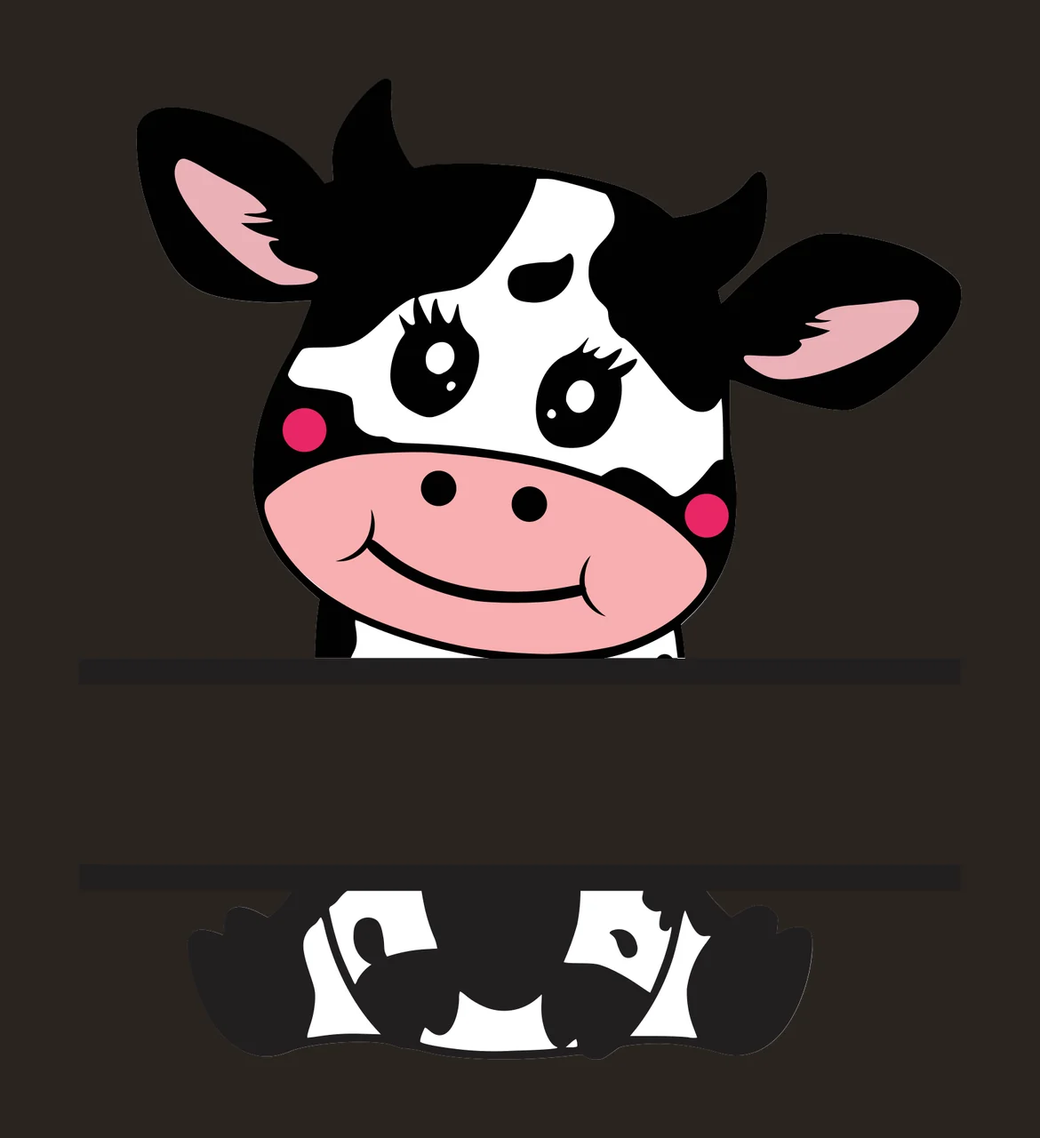 Cow Can Glass Wrap Split Silhouette For Nameplate peeking head contrast preview thumbnail