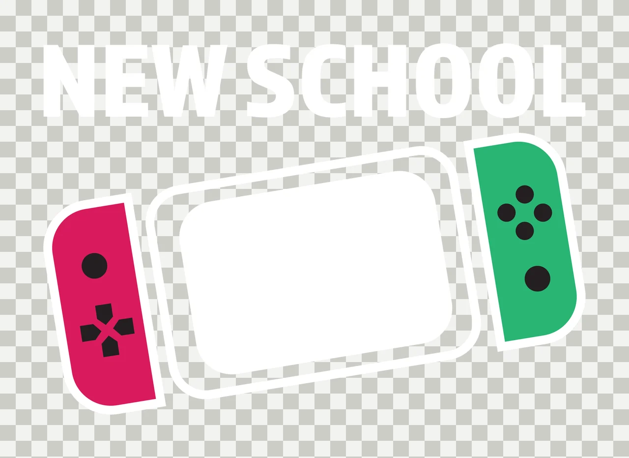 New School Text Graphic With A Stylized Rectangular displaying transparency and detail preview thumbnail