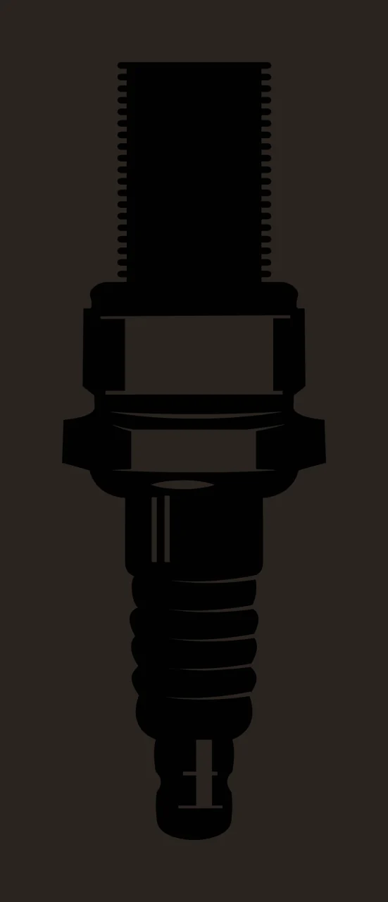 Black Spark Plug Silhouette On A Plain White automotive engine contrast preview thumbnail