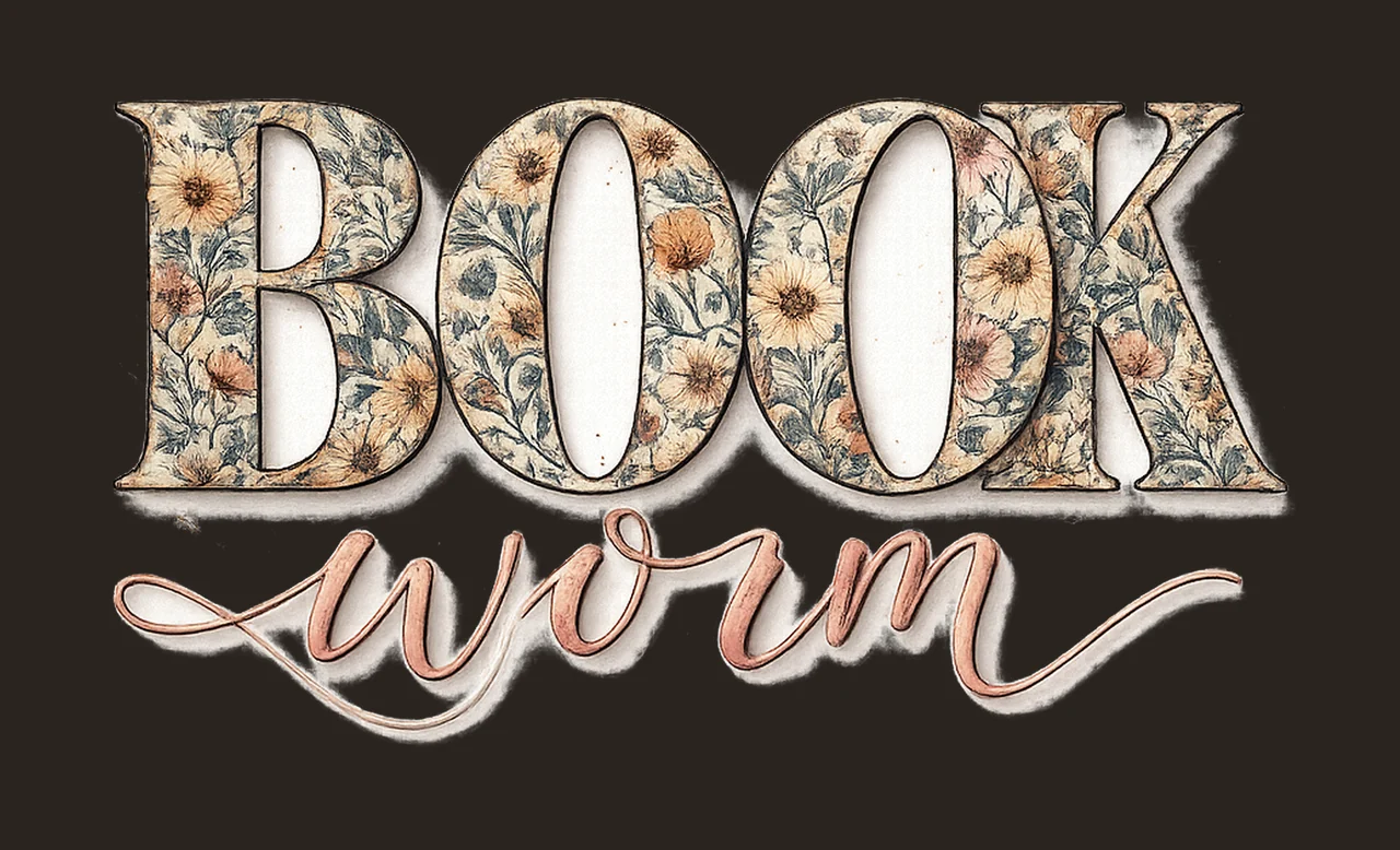 Boho Wildflower Bookworm Bookish Sublimation Design contrast preview thumbnail