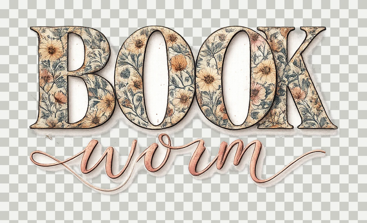 Boho Wildflower Bookworm Bookish Sublimation Design transparency and detail preview thumbnail