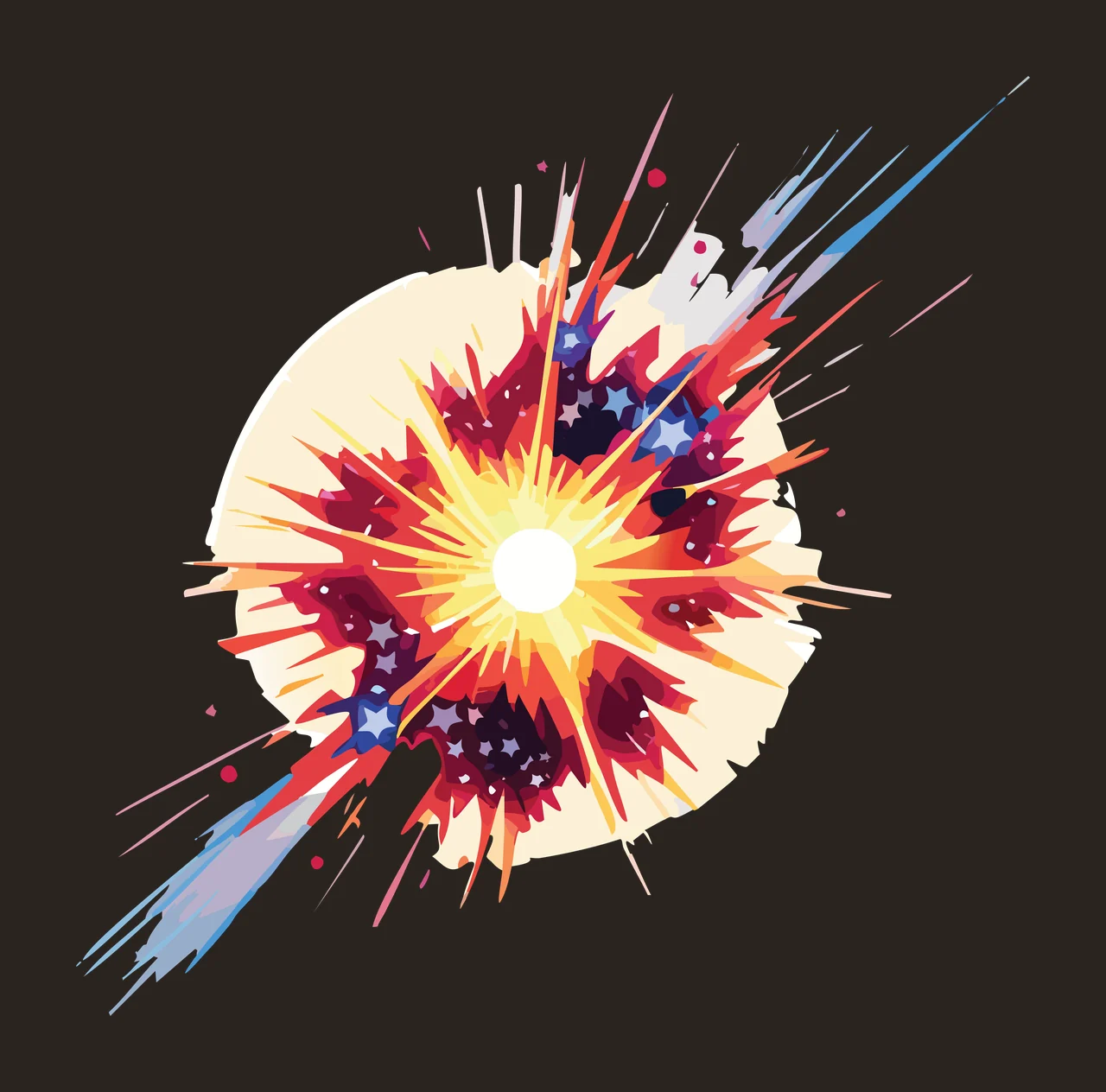 Shattered Circle With Radial Light Effect shattering shards contrast preview thumbnail