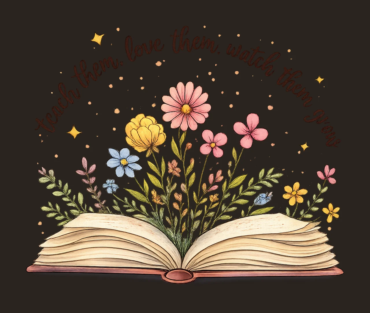 Teacher Wildflowers Teacher Them Love Them Watch Them Grow contrast preview thumbnail